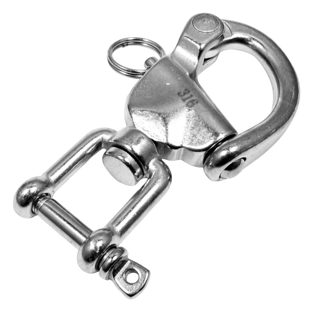 Niroschnappschäkel mit Wirbel und Bolzen